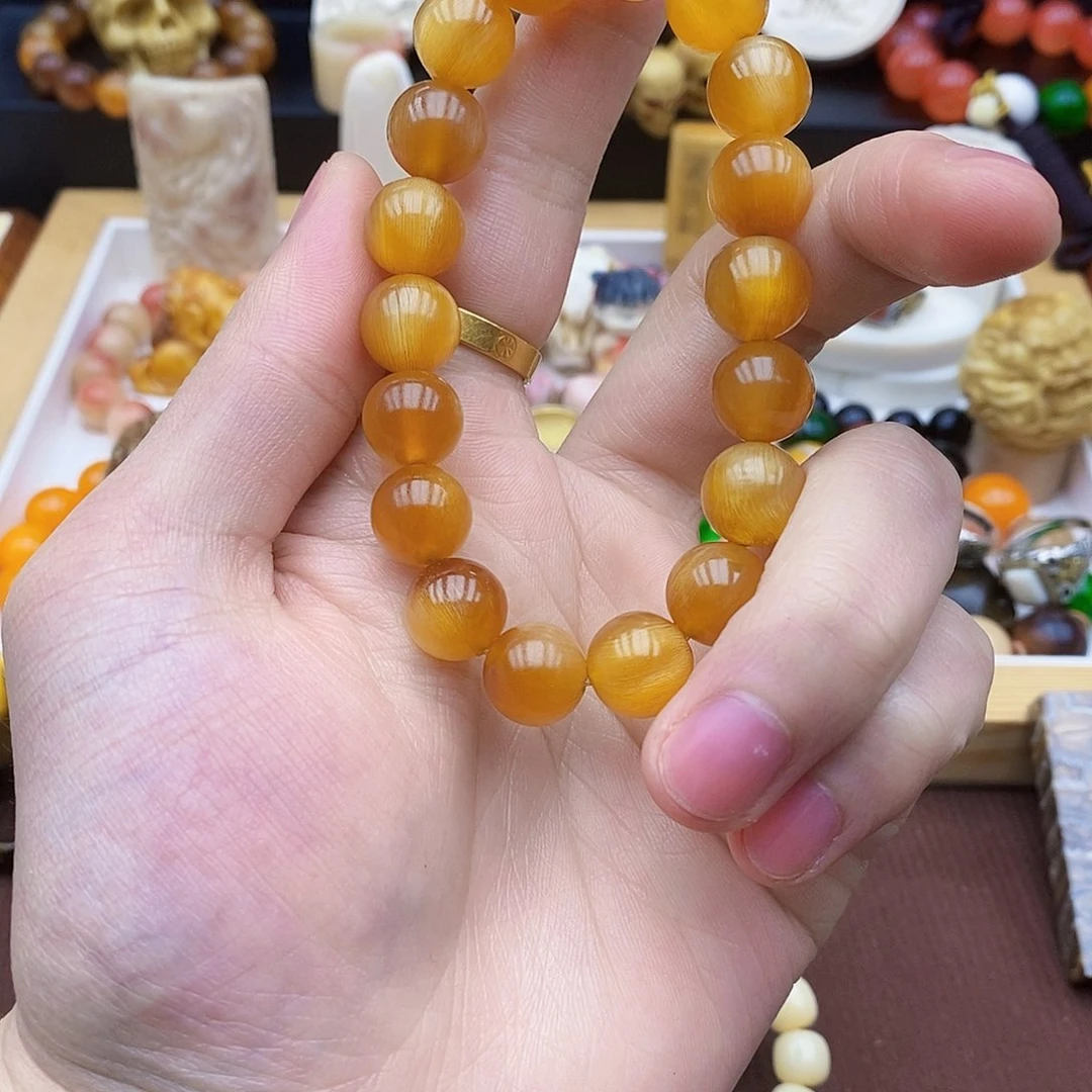 驼骨手串/手链12mm黑驴蹄全蜜色