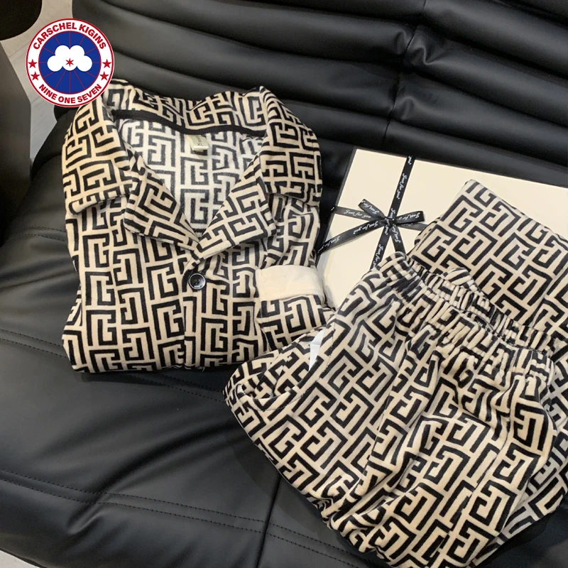 正品CARSCHELKINGINS加鹅男士冬季保暖睡衣高级感可外穿家居服