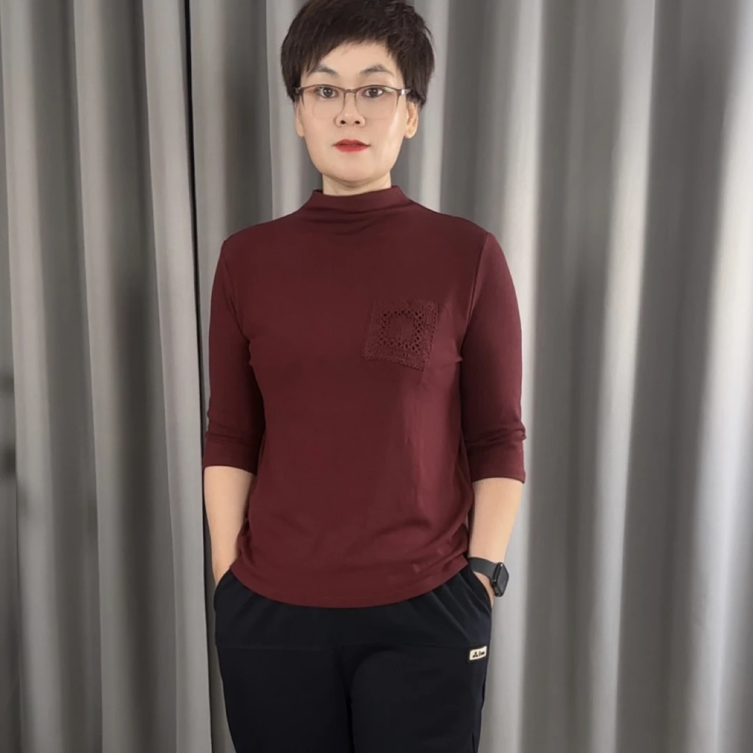 凯诗尔237早秋新品莫代尔中袖宽松休闲体恤女装