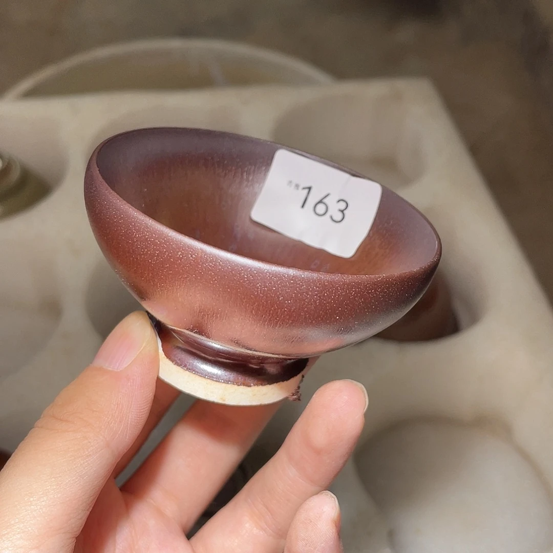 斌***1茶盏163 福临号建盏柴烧薄胎微瑕
