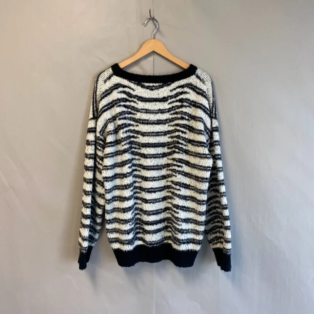 99新 Celine/思琳 黑白条纹卫衣 99新 L码 #3581