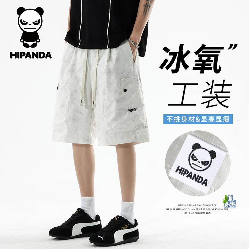 HiPanda你好熊猫男士工装短裤夏季薄直筒宽松痞帅潮男速干五分裤