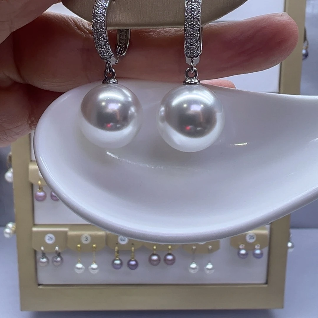 淡水珍珠耳饰银S925镶嵌