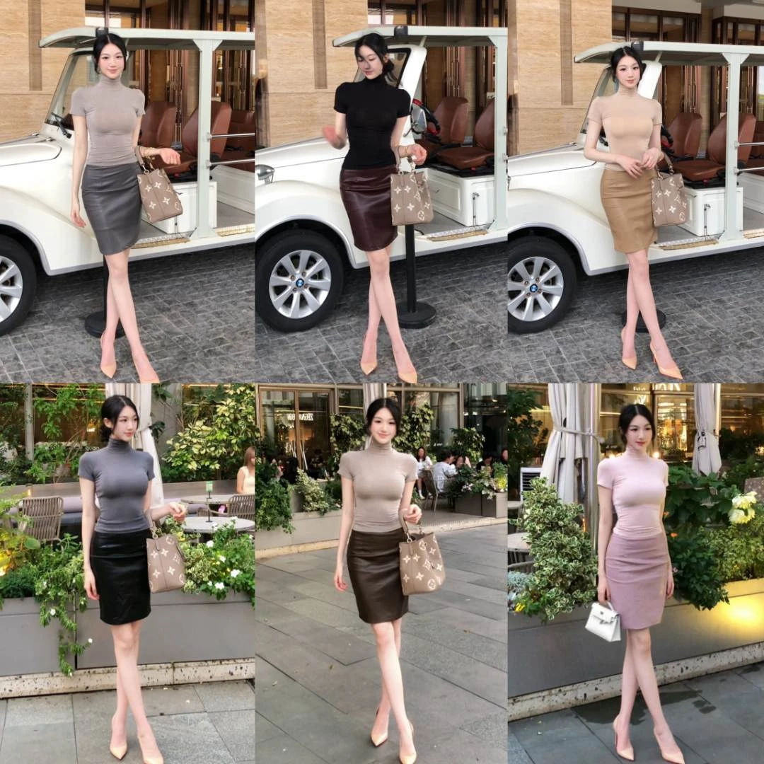 希野逸儿【娇贵千金】2025秋季新款皮裙半身裙女高腰包臀裙一步裙