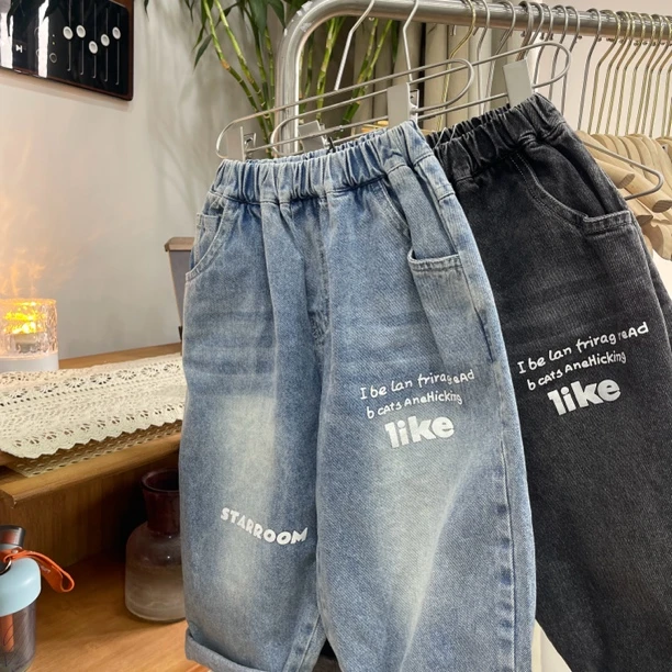 男童中大童水洗牛仔裤宽松韩版百搭休闲