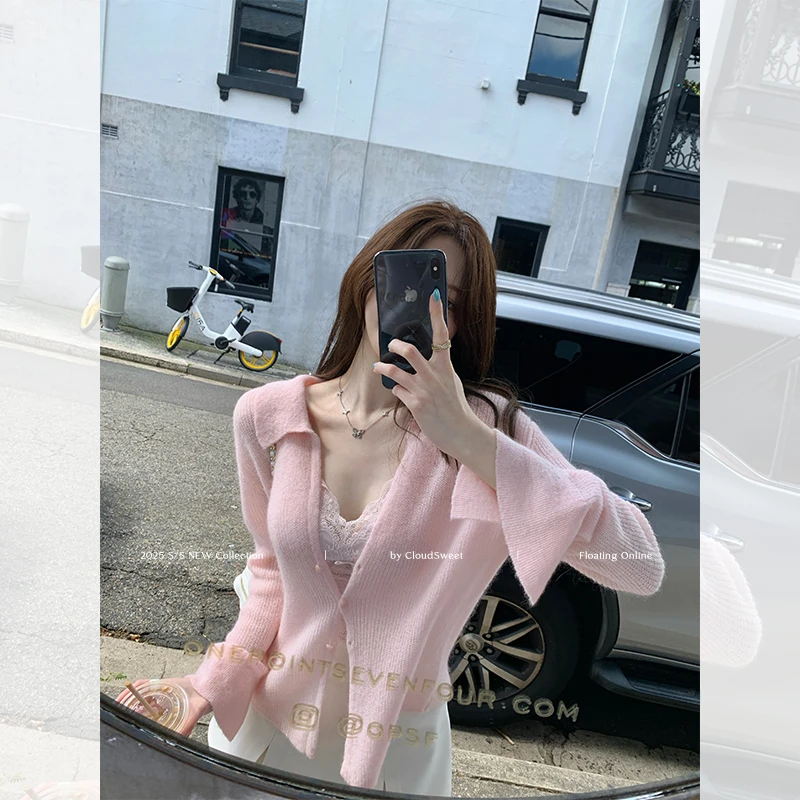 CloudSweet 02/22 10:00spring温香迷雾/超细马海毛 针织小衫套装