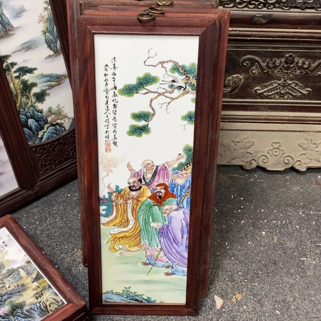 瓷片55*21 景德镇瓷板画柴窑烧制