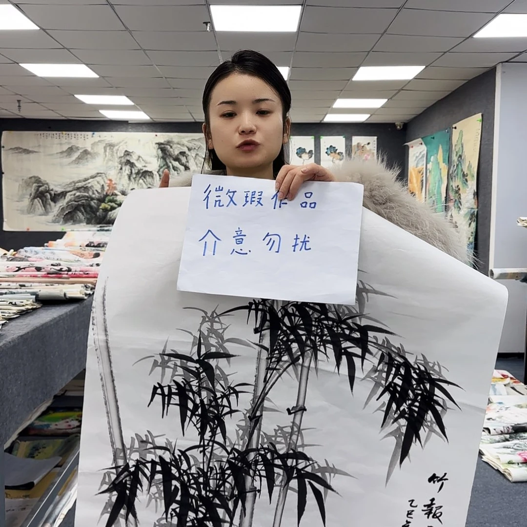 国画作品小姐姐放漏中