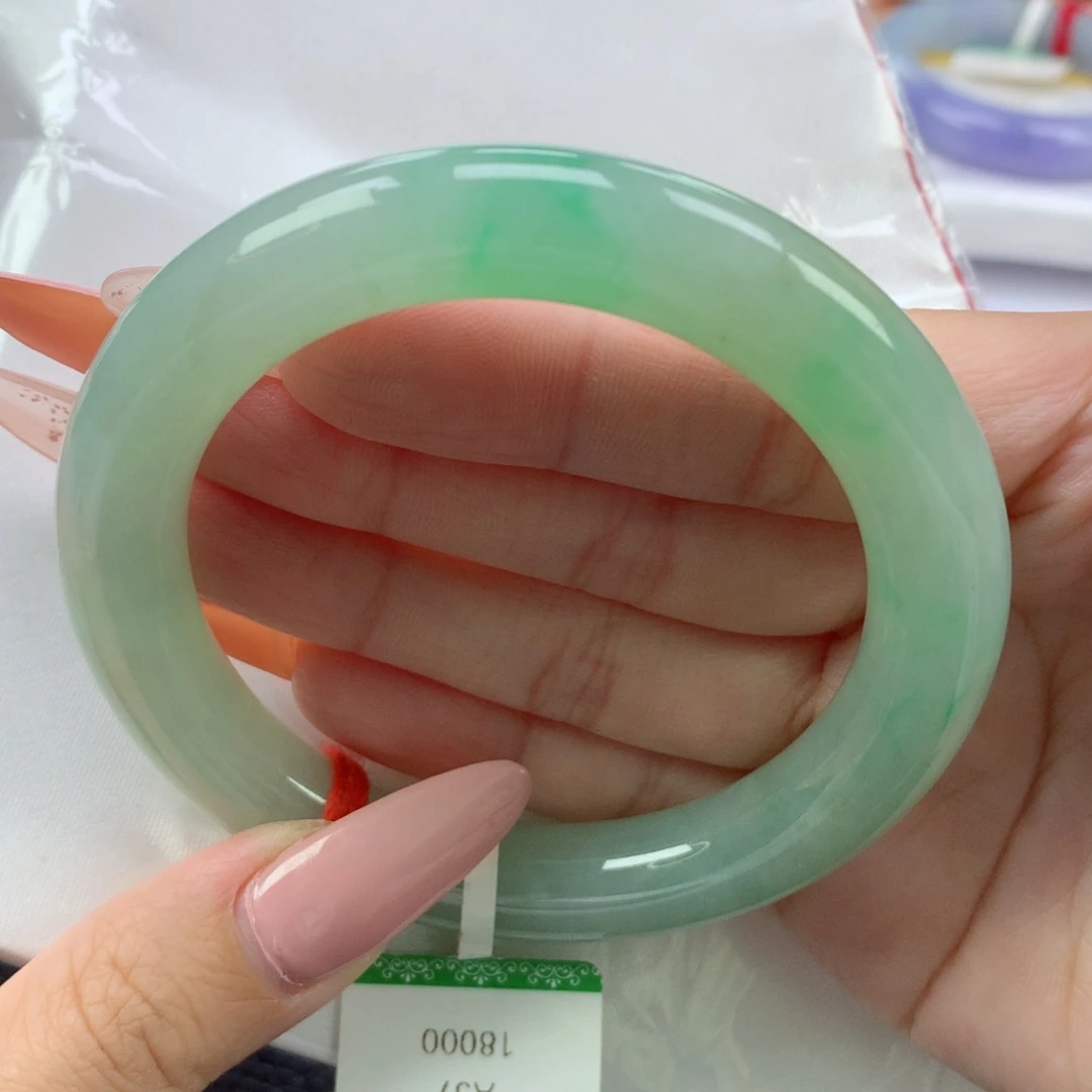 翡翠手镯未镶嵌缅甸天然翡翠A货57