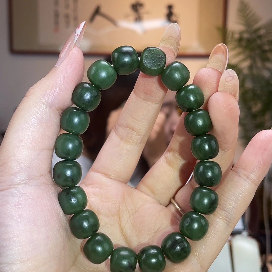 和田玉未镶嵌手链和田玉碧玉10/11老