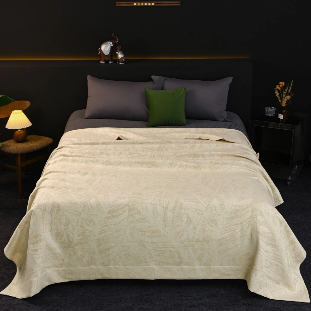 【繁叶】多功能棉麻床盖