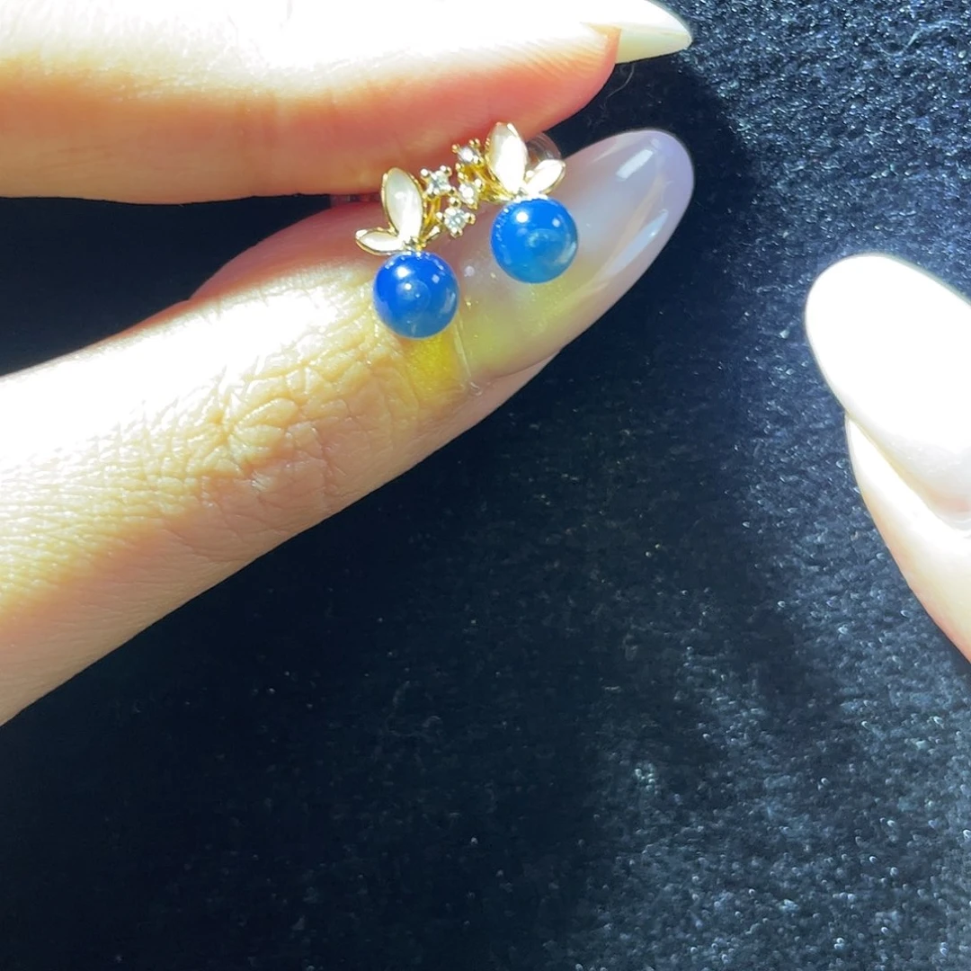 银S925镶嵌蓝珀珠宝奇石