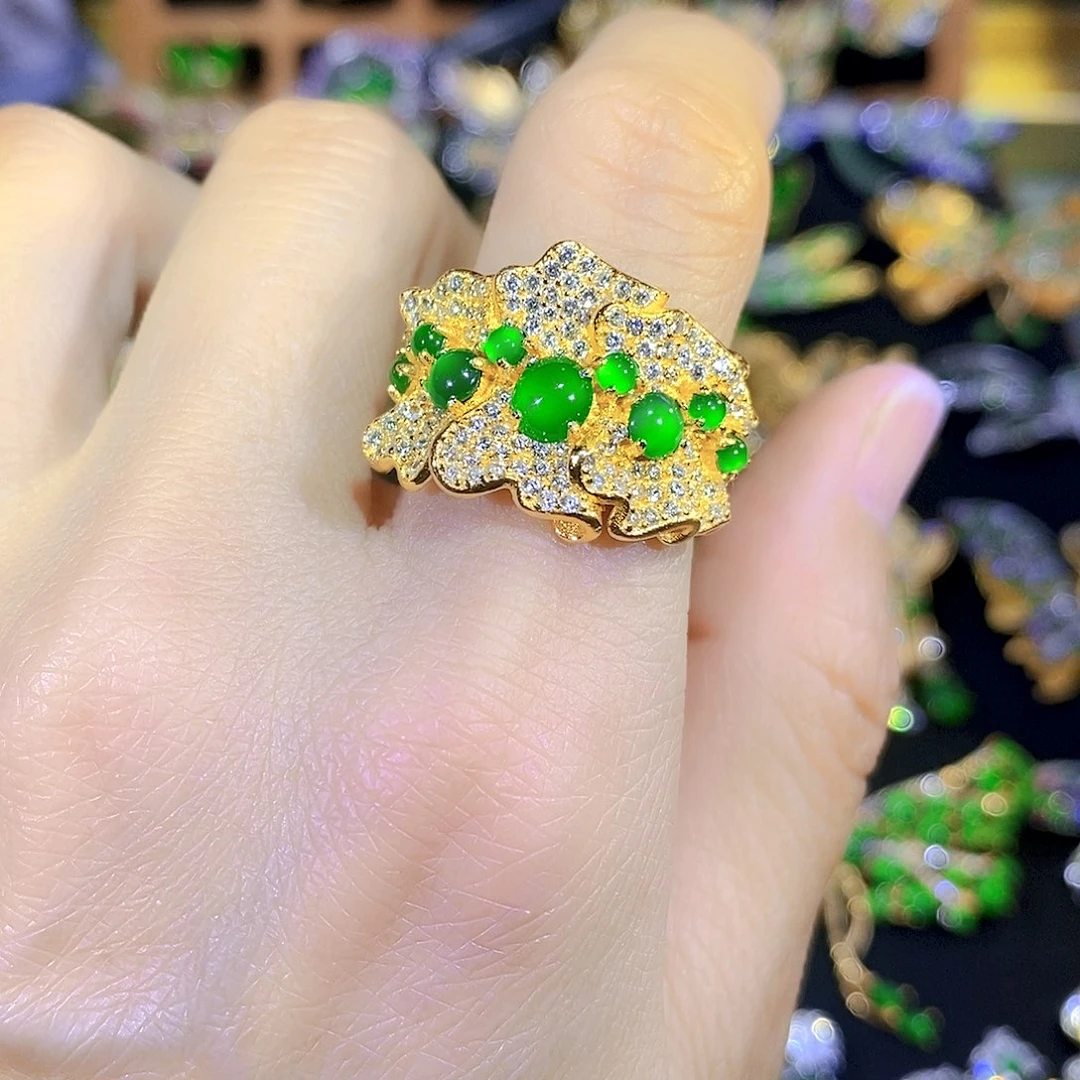 吊坠(不含链)银S925镶嵌翡翠