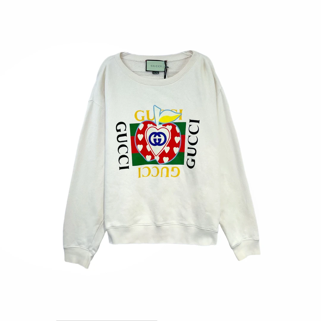 99新 GUCCI/古驰  012498 Logo图案印花长袖卫衣 Xs码