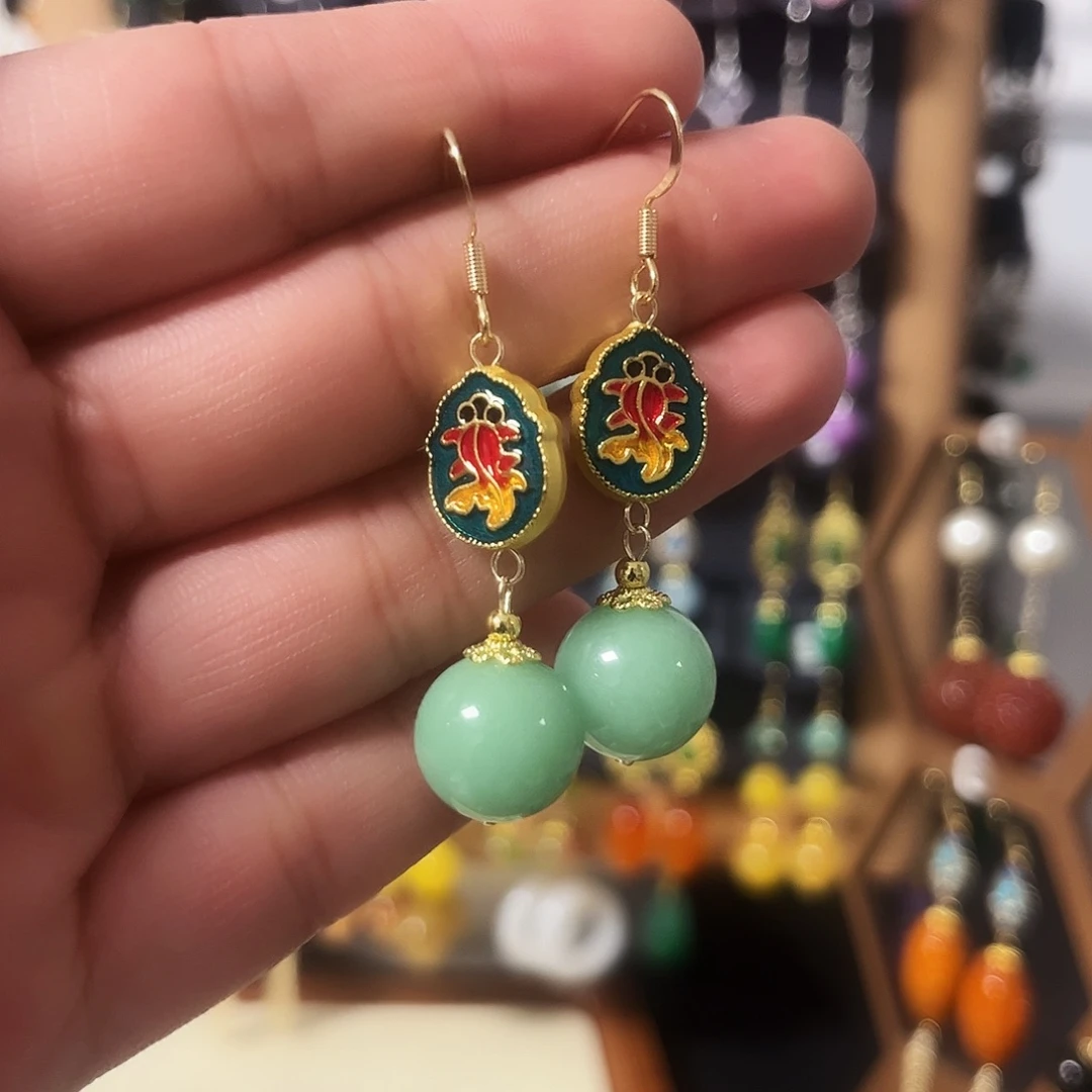 锆石纯铜925银耳饰