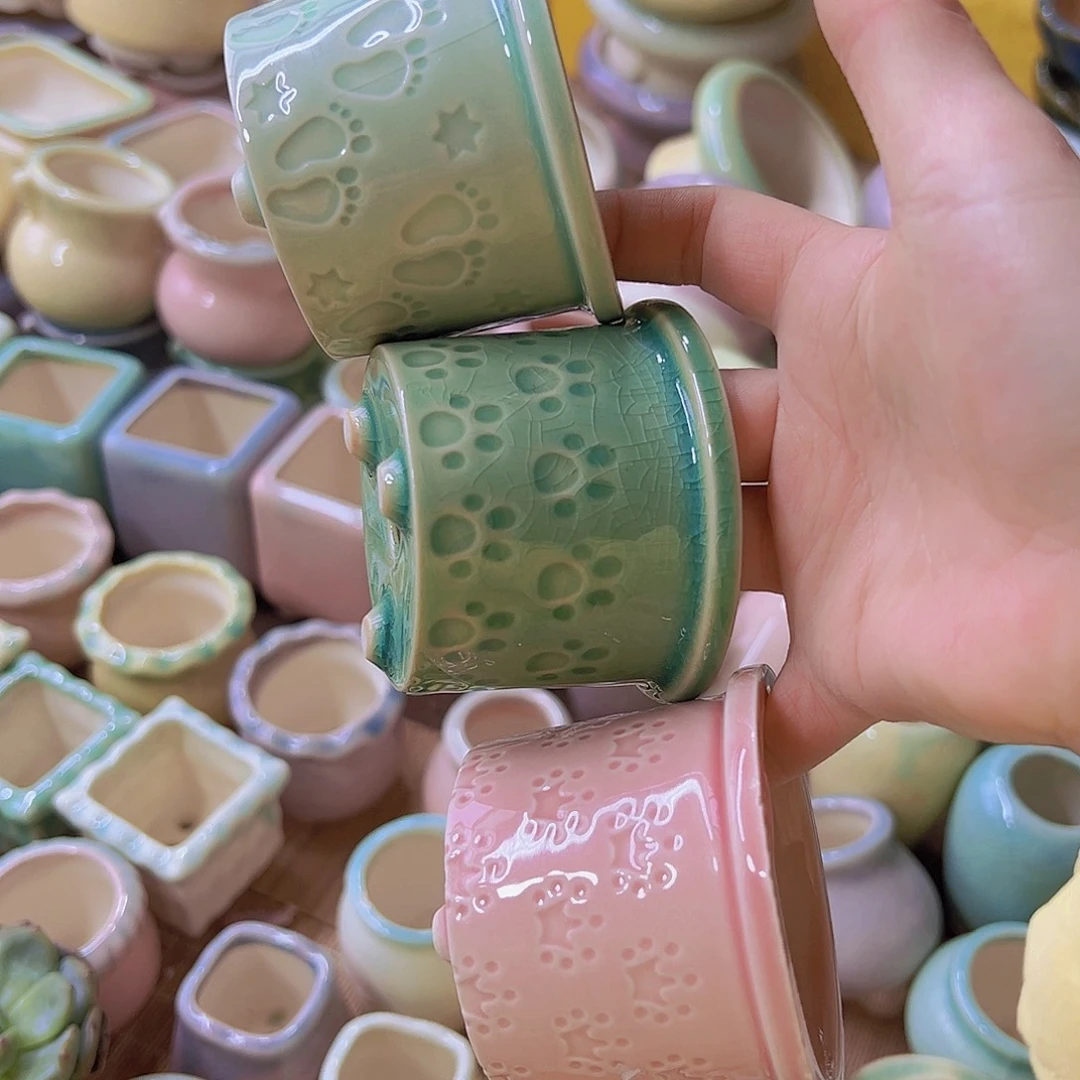 红陶陶瓷花盆当场满12包邮