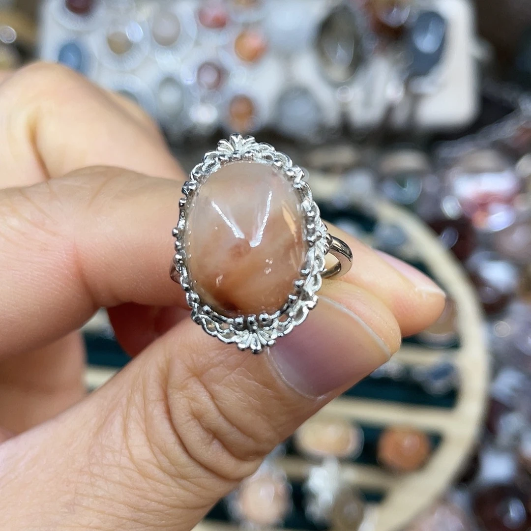 【闪购商品】银S925镶嵌珠宝半成品水晶戒指