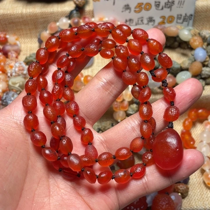 纯铜花岗石纯铜锡合金阿拉善原石毛衣链