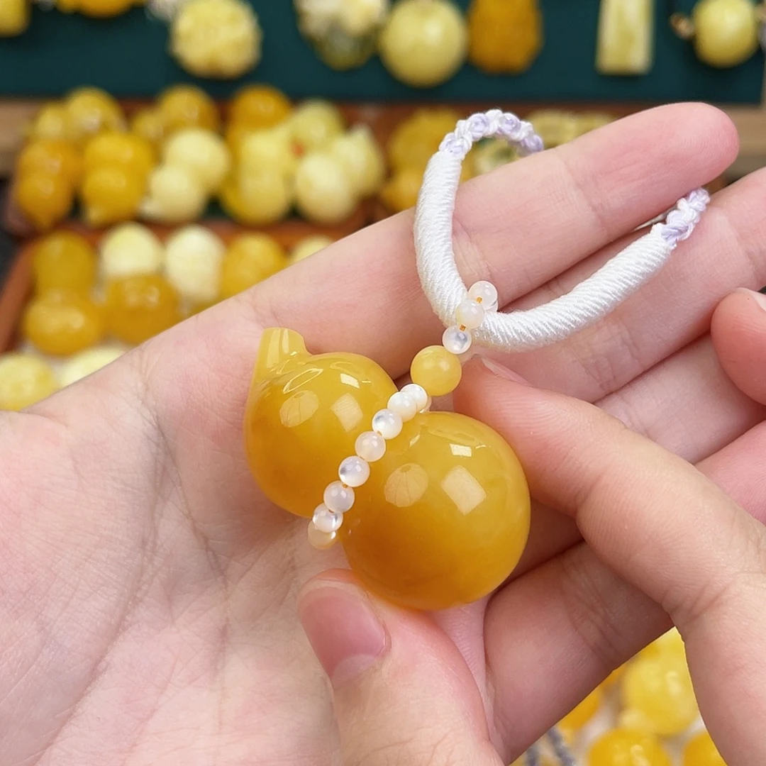 蜜蜡未镶嵌毛衣链蜜蜡