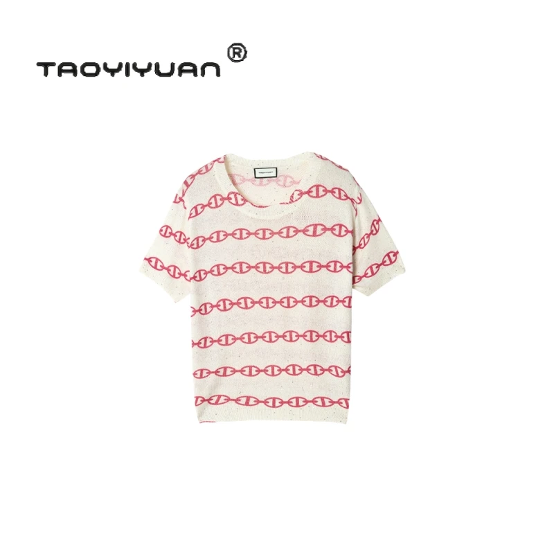 【宠粉专属】 轻奢亮片重工印染奢品链条扣毛衣圆领针织衫套头3972