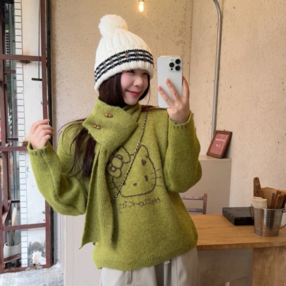 厚款围脖套头毛衣上衣秋冬时尚加厚百搭慵懒风韩版冬季