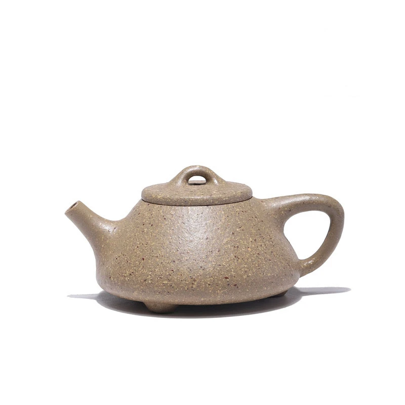 原矿粗砂16目段泥子冶石瓢210毫升宜兴紫砂壶 手工制作内推孔茶壶
