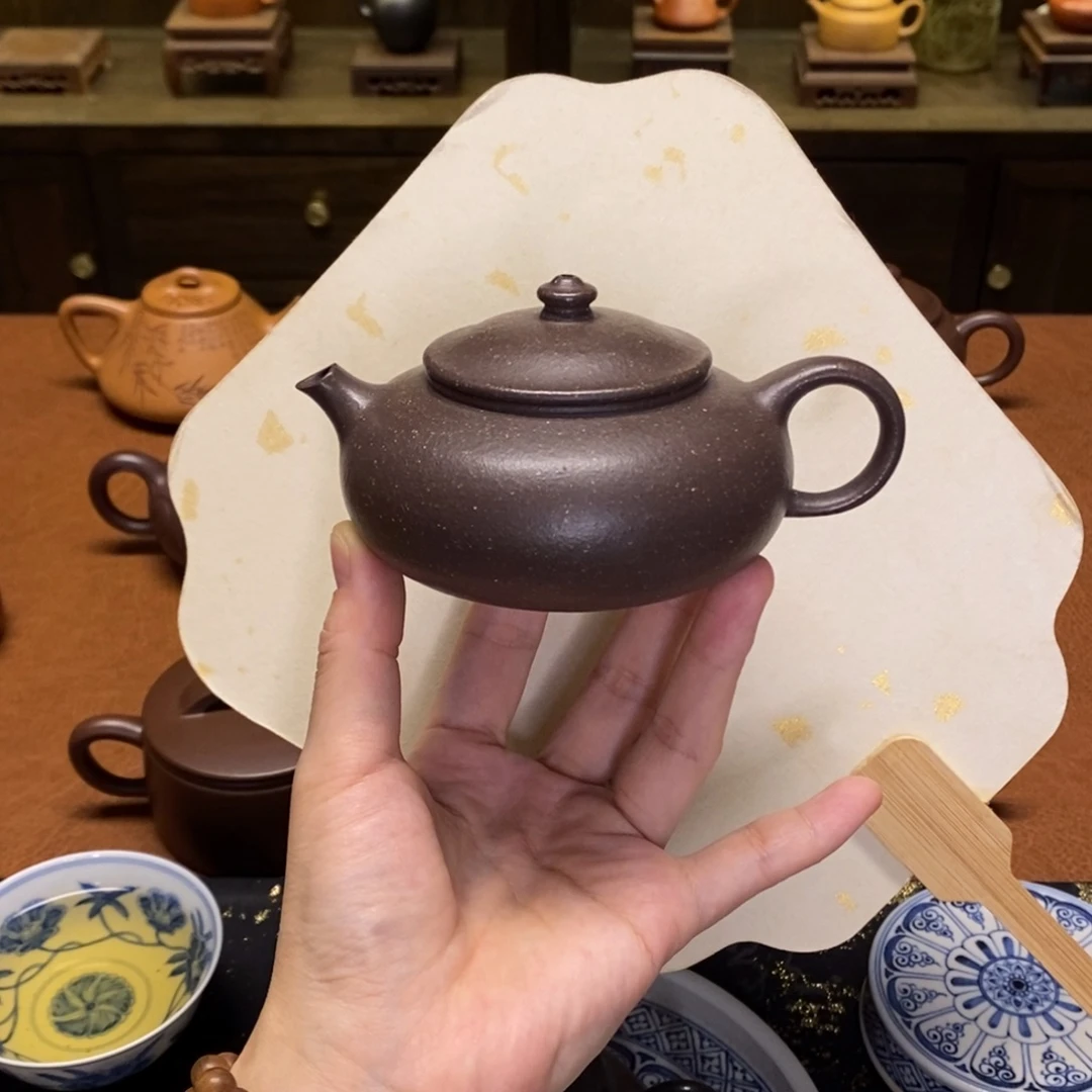茶壶紫砂205cc，寒江壶，老清灰段泥