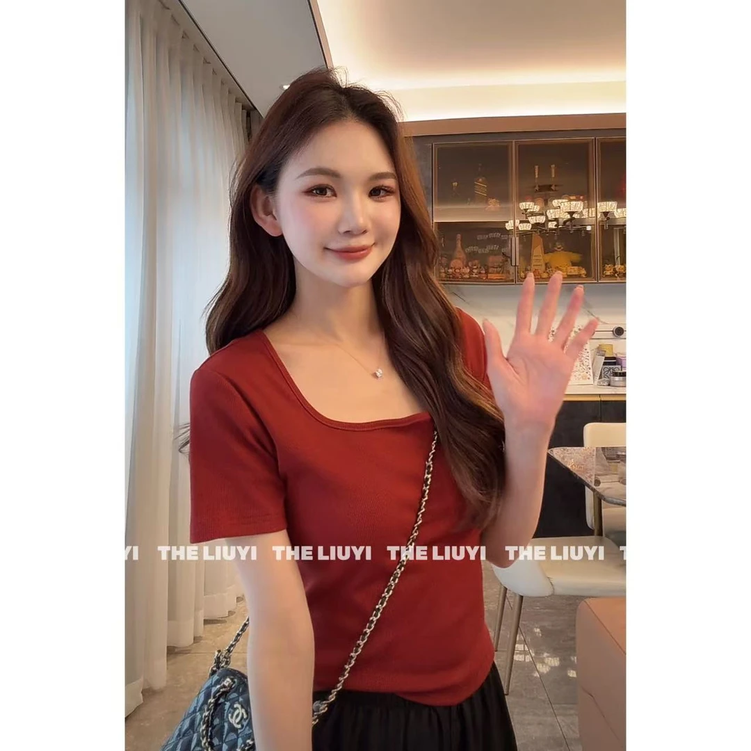 【LIUYI】沙漏腰～夏季显瘦露腰短袖T恤54303