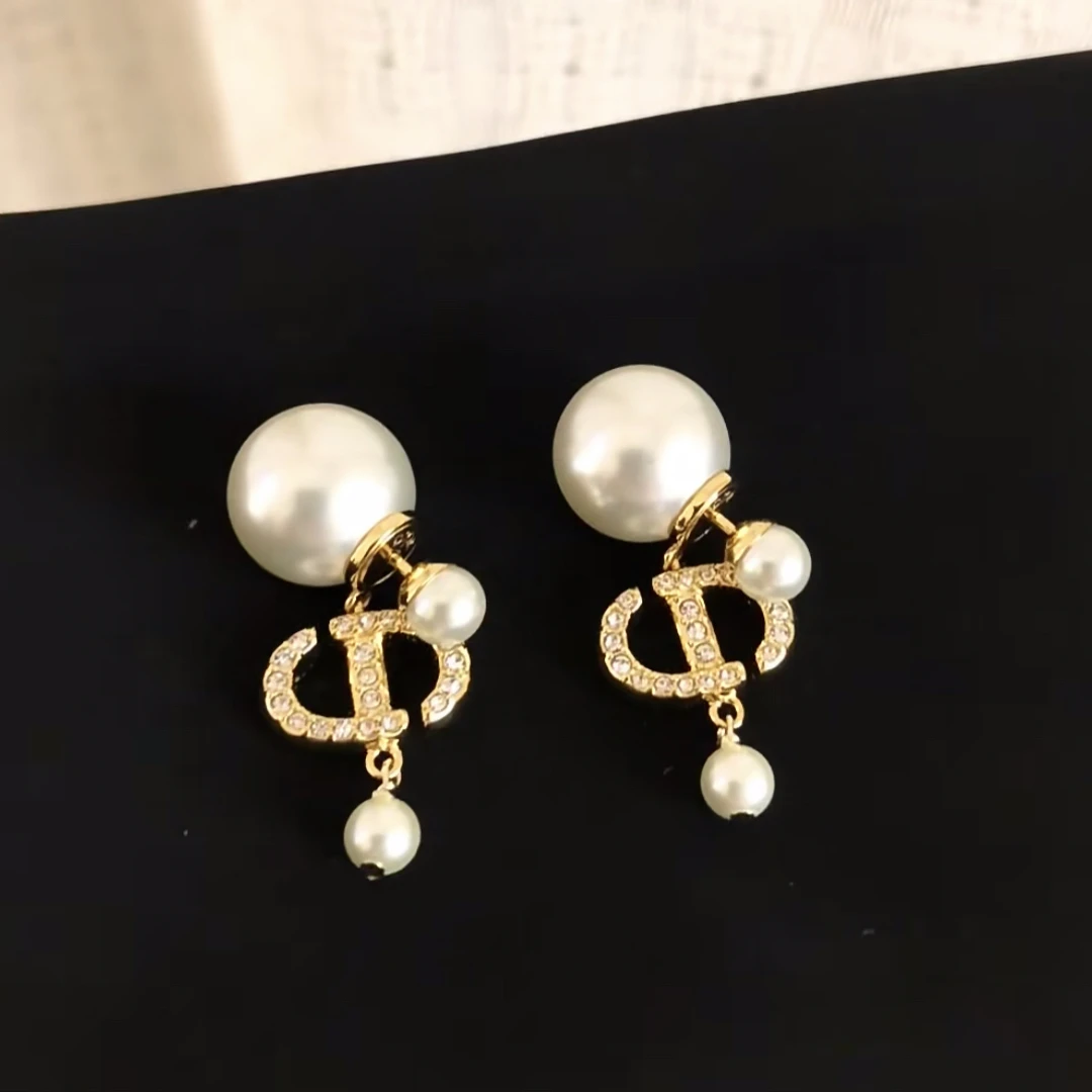 铜合金仿珍珠耳饰 迪家猪鼻子珍珠满钻耳钉