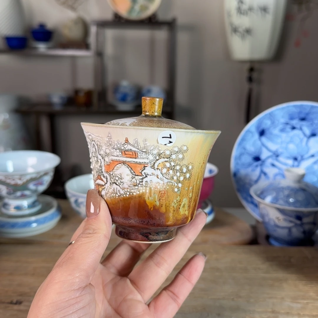 杯景德镇陶瓷柴烧多人