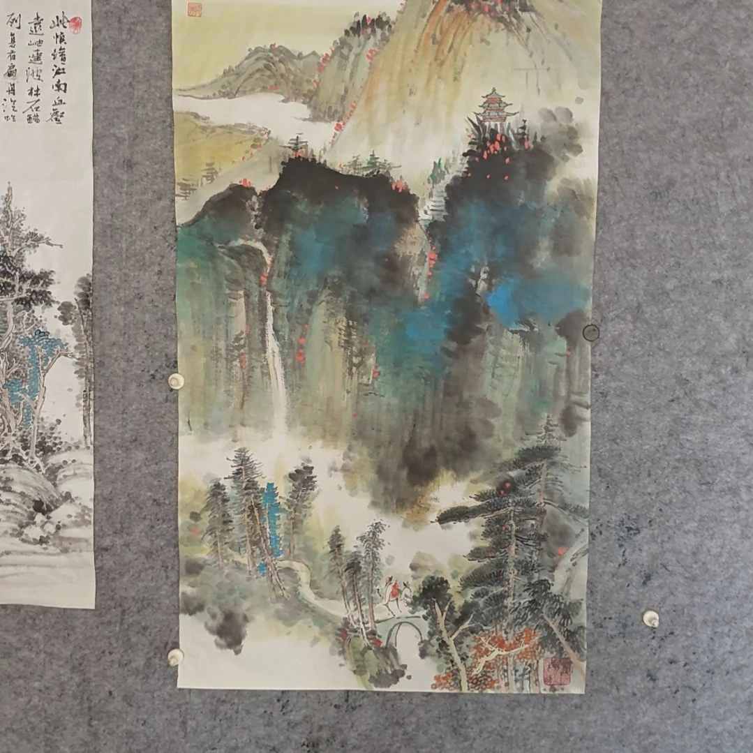 张老师泼彩泼墨折扇