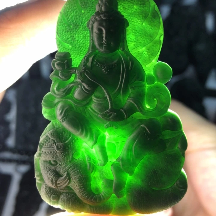未镶嵌定制翡翠普贤