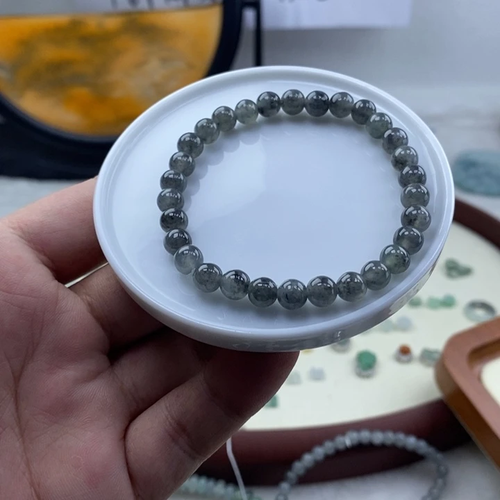 翡翠未镶嵌吊坠(不含链)冰乌鸡卡6手串