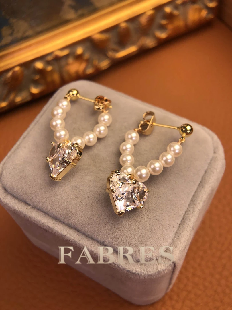 合金耳饰 A3156 FR★【珠光心辰】耳环