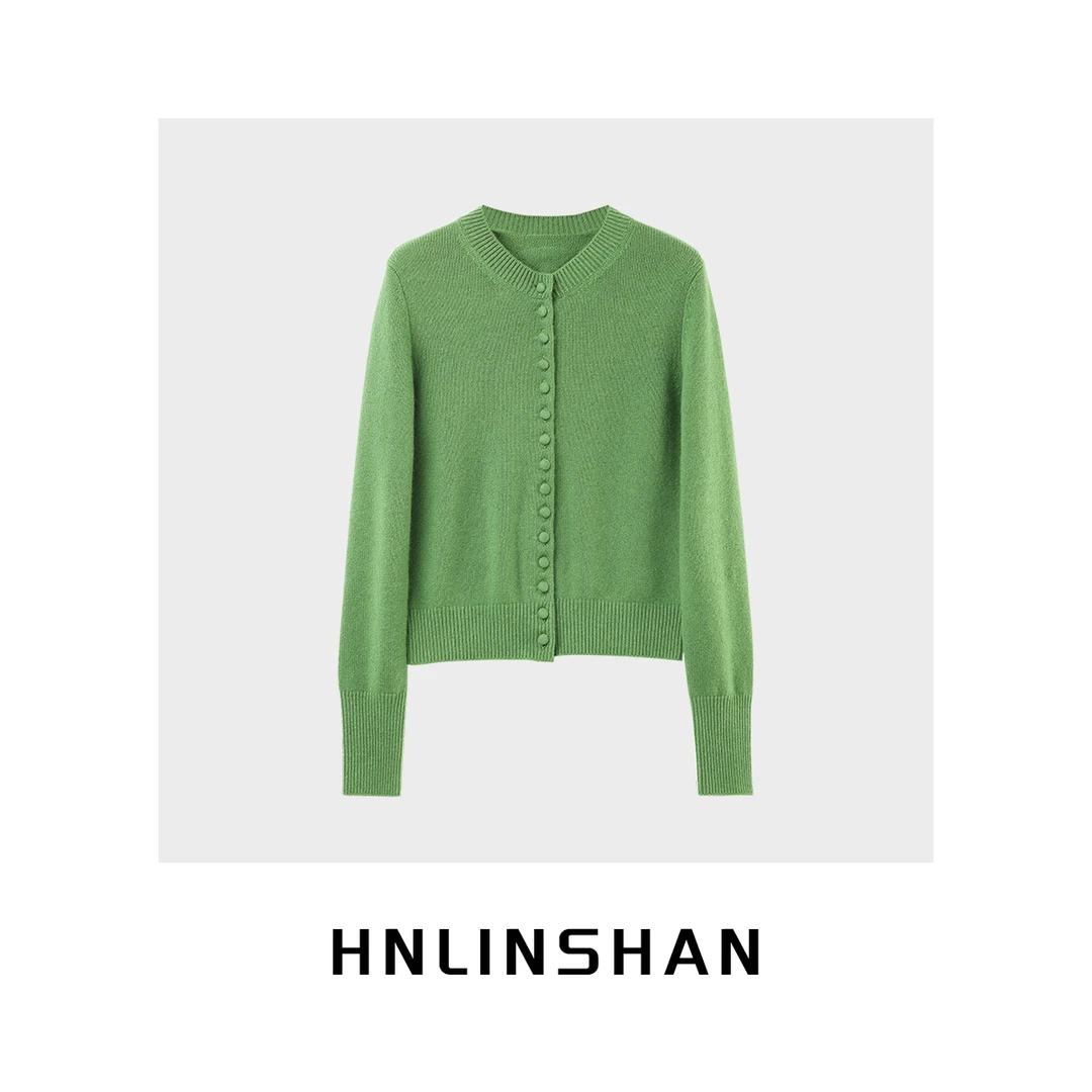 【清】【松绿】康赛妮定染羊绒针织排扣上衣30419120