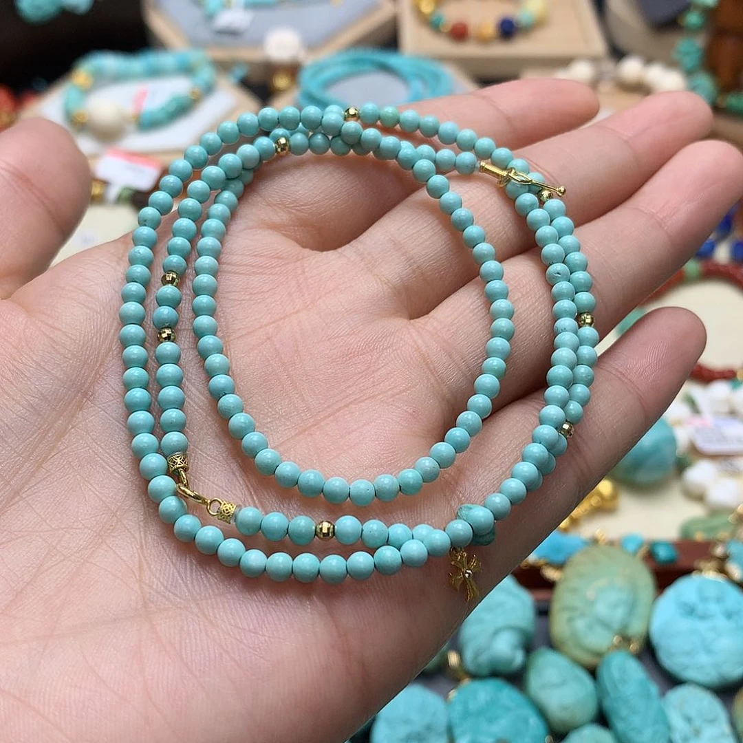 绿松石18K金镶嵌颈饰