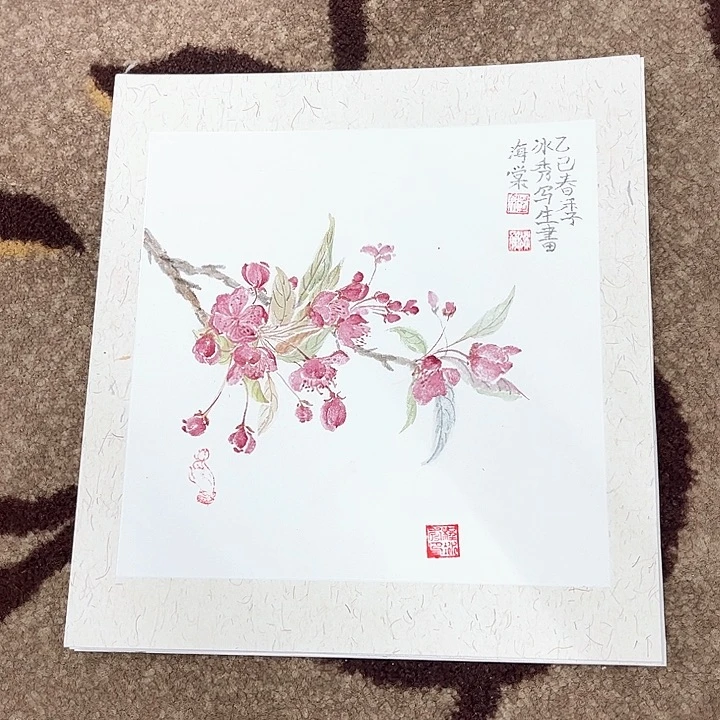 国画小卡纸冰秀画