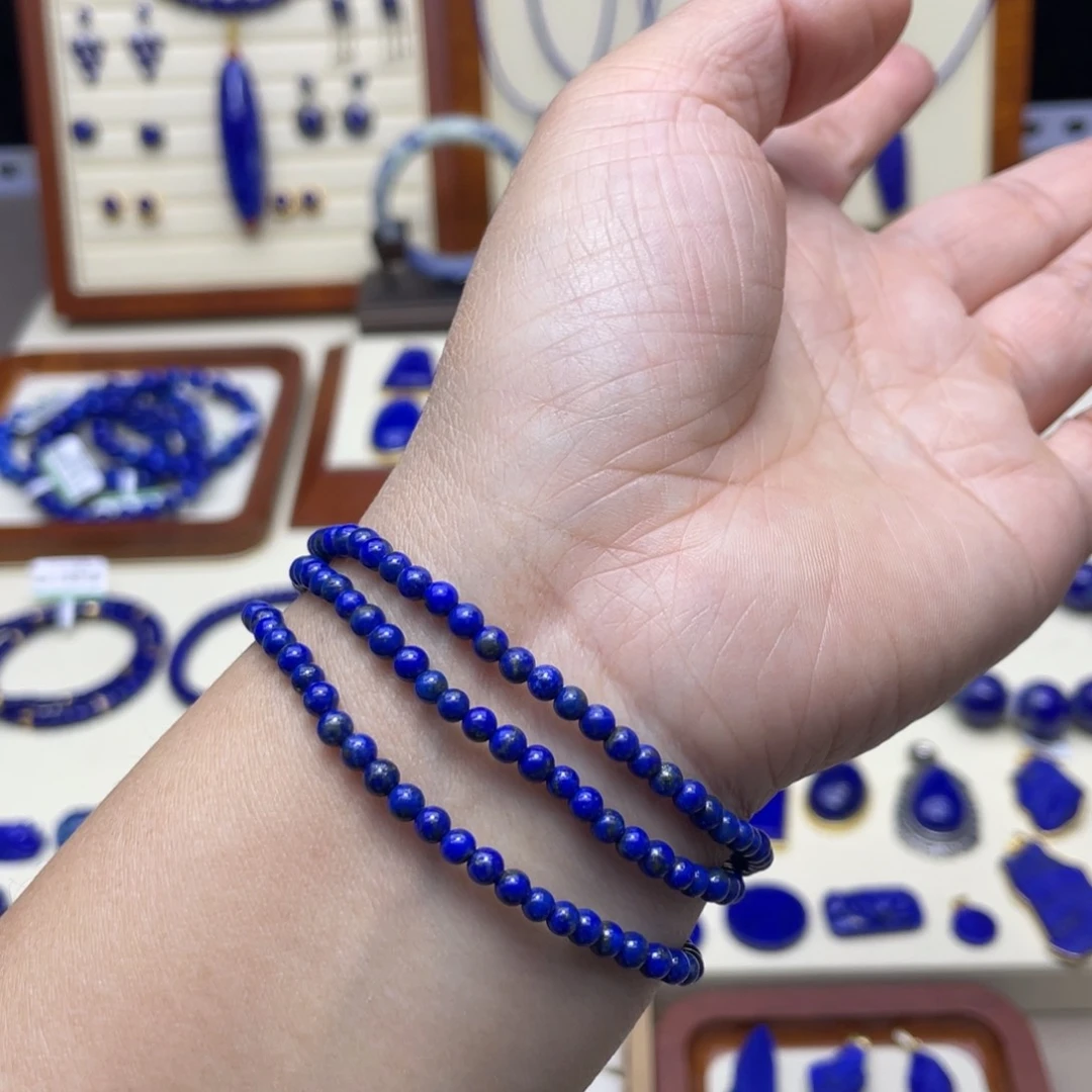 未镶嵌青金石手链3mm三圈