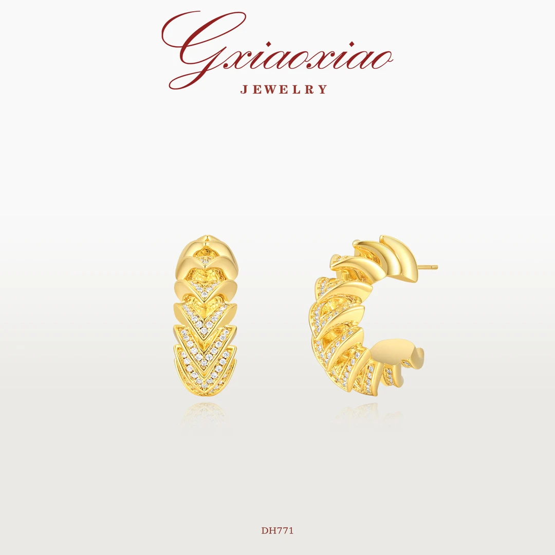 G XIAOXIAO 【梦匠】时尚百搭金色耳环 DH771