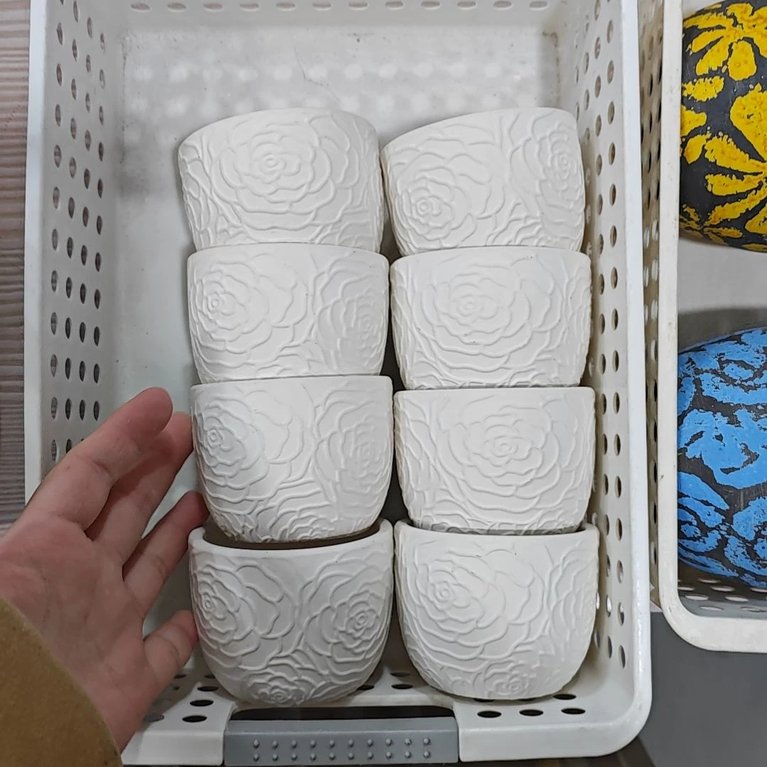 红陶吸水透气的白陶花盆凑满12发货