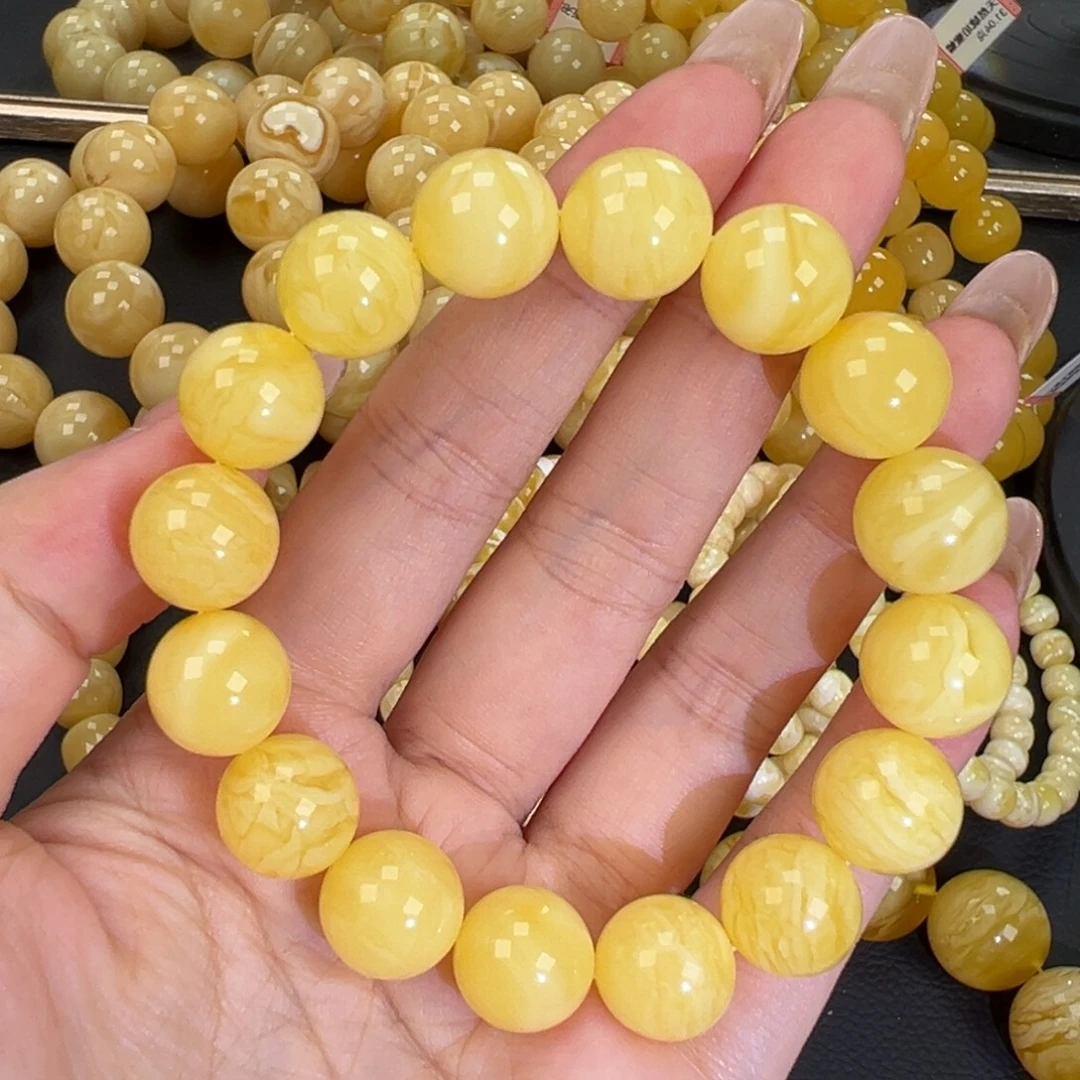 琥珀未镶嵌手链21.5浓蜡