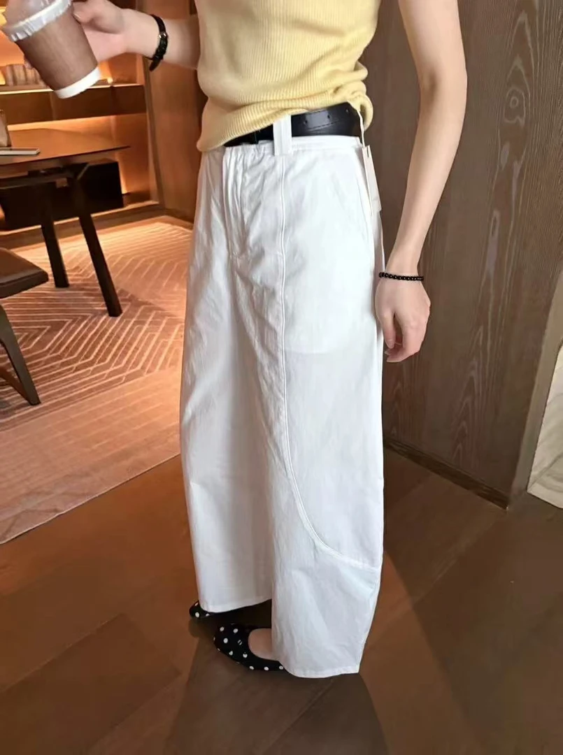 高品质腰带九分裤25895