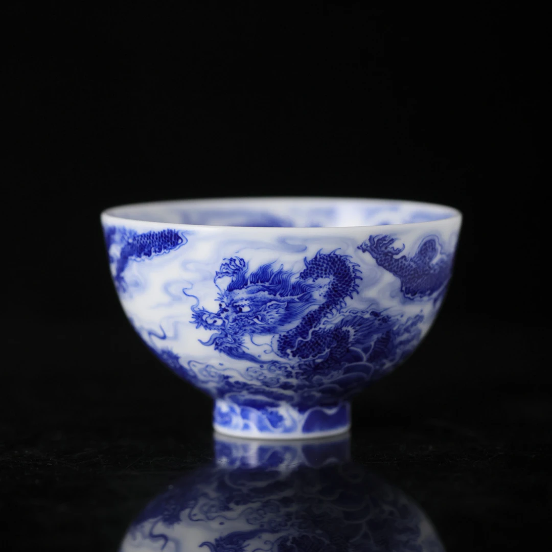 九段烧-九段妙手九龙鸡心杯 手工画片有差异以直播间为准