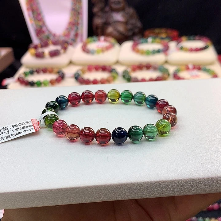 碧玺手链未镶嵌老矿手串8mm