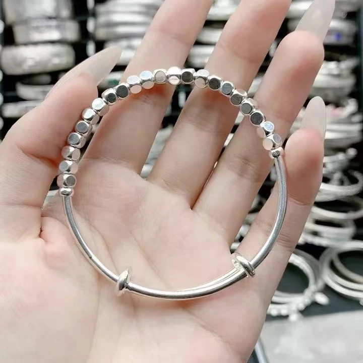 足银手链 足银碎银子手镯CL053