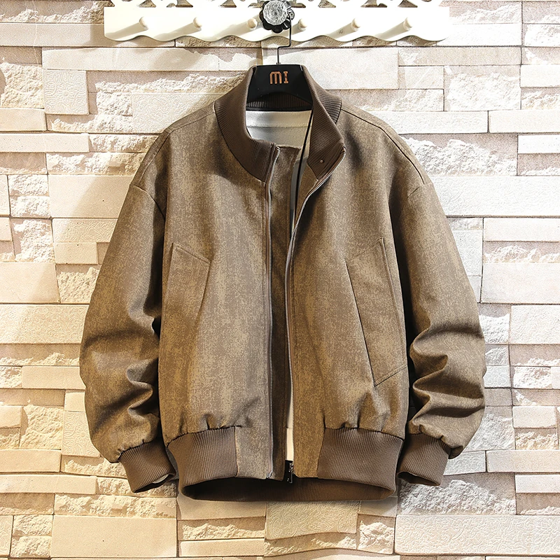 美式复古皮衣外套男款春秋季新款宽松休闲百搭痞帅机车夹克上衣男