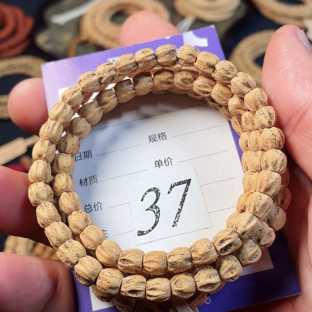 柏香籽/百香籽吊坠6.5mm热振方块满棱龙脊顺108长串