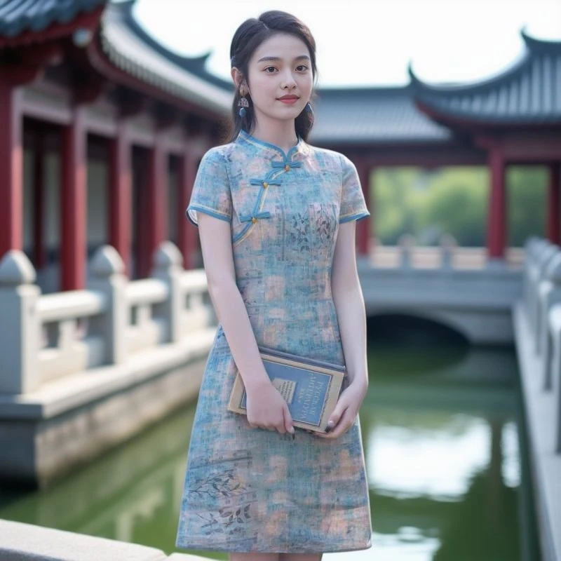 新中式小个子改良旗袍裙女2025春夏新款气质中国风年轻印花连衣裙