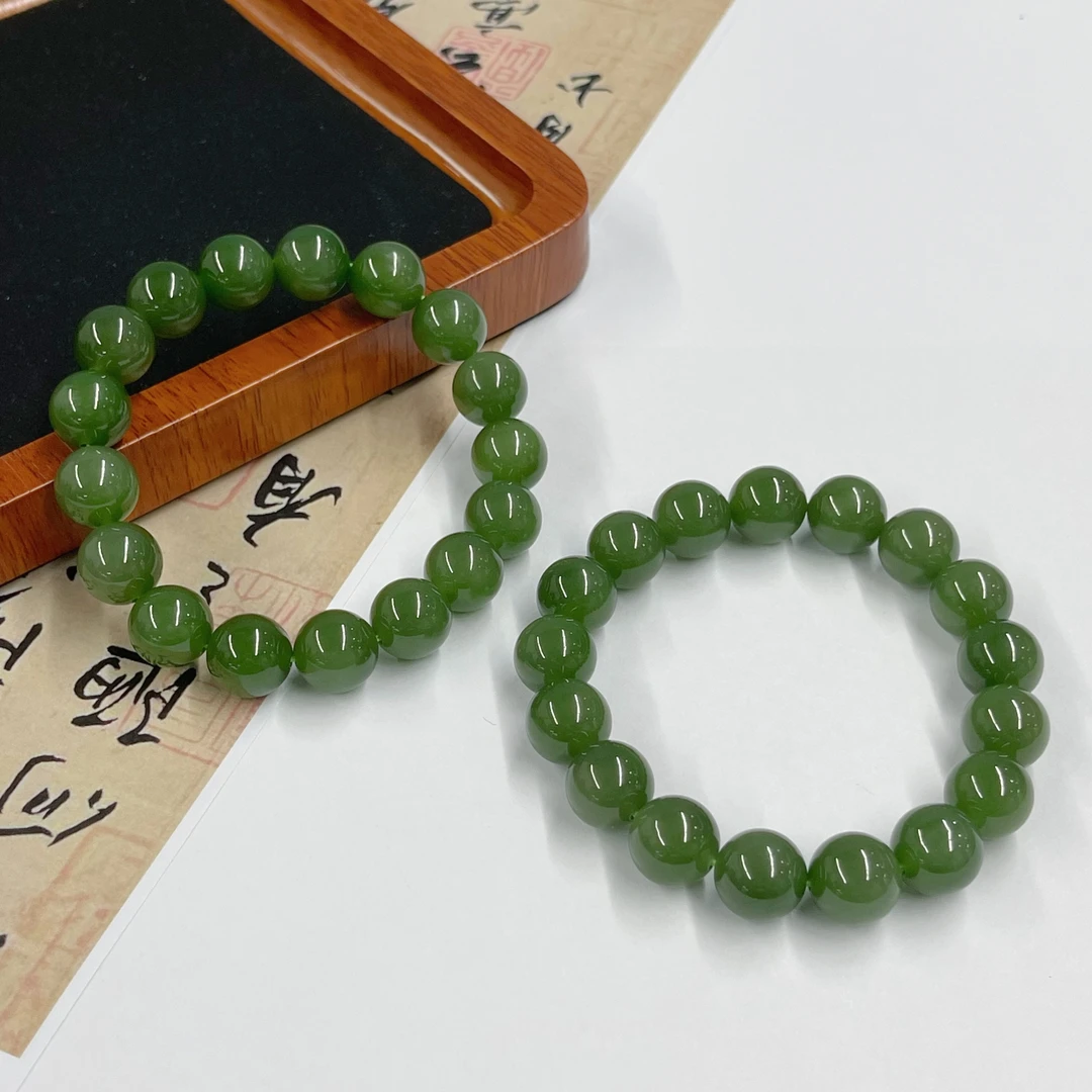 【小宝珠宝】8 T36112-和田玉单圈手串-多样性发一件-11.5mm