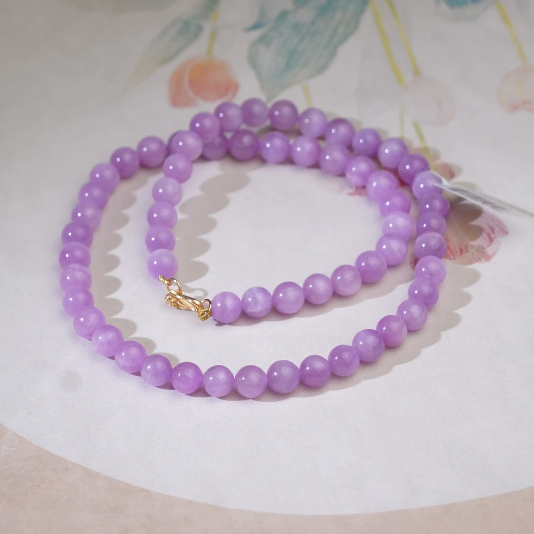 紫蒲·紫锂辉925银项链